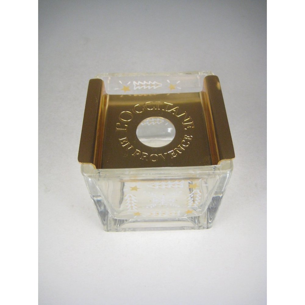 L'occitane en Provence Diffuseur Diffuser Empty Glass Container Gold Lid Heavy